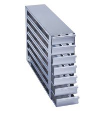 Steel rack, test tube height 53 mm, shelf offset from the front, CC and Innova models