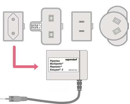 Power supply 100-240VAC for Eppendorf pipettes